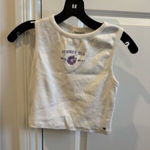 Brownie cropped white tank